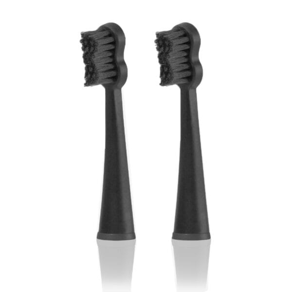 megasmile Sonic Black Whitening II Têtes de brosse de rechange Ink Black - avec des soies en charbon actif pour un blanchiment des dents en douceur