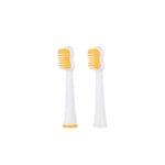 Têtes de brosse edel+white Dual Clean – Brossettes de rechange avec poils Konex HD® ultra-souples pour un nettoyage doux et en profondeur des dents. Illustration des embouts. 