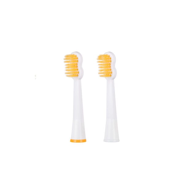 Têtes de brosse edel+white Dual Clean – Brossettes de rechange avec poils Konex HD® ultra-souples pour un nettoyage doux et en profondeur des dents. Illustration des embouts. 