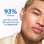 belif Moisturizing Eye Bomb 25ml – Augencreme mit Peptiden, Bakuchiol & Koffein gegen Falten & Augenringe. Bild mit Claim 93% agree feels like the eye skin area firmness has improved