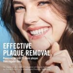 REACH waxed dental floss with cinnamon flavor - 50m vegan dental floss with high tensile strength and more plaque removal. Picture infographic Effective Plaque Removal. 