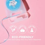 REACH POP dental floss mint - vegan, waxed dental floss with 384 micro threads & sustainable packaging, 50m. Picture eco-friendly. 