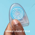 REACH POP dental floss mint - vegan, waxed dental floss with 384 micro threads & sustainable packaging, 50m. Picture visible usage cycle. 